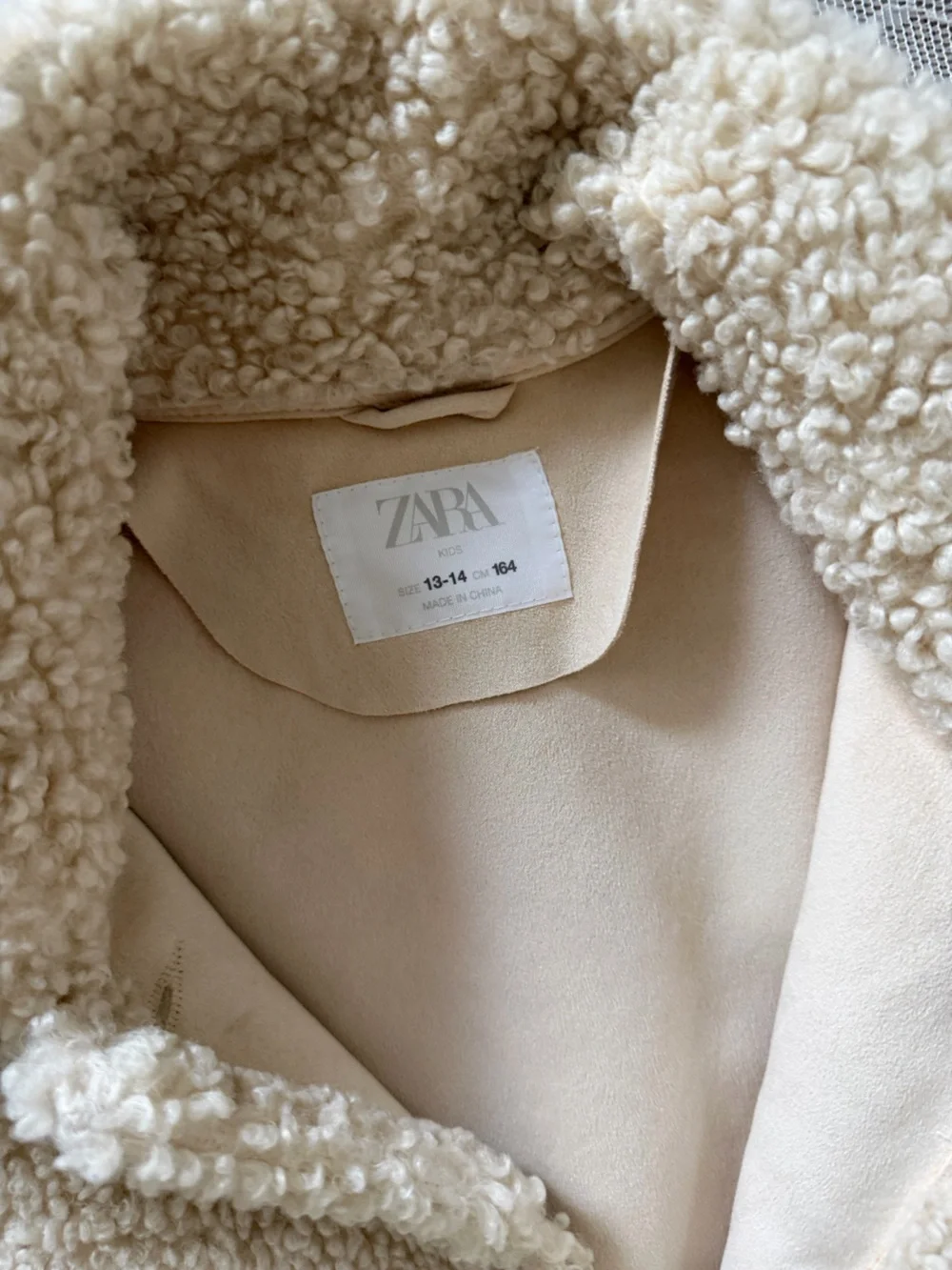 Zara Cream Teddy Sherpa Jacket